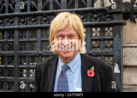 Westminster, London, Großbritannien. November 2019, 5th. Mitglieder des Parlaments kommen zum Unterhaus für ihren letzten Tag der Debatten, bevor das Parlament zur Vorbereitung der Parlamentswahlen am 12th. Dezember aufgelöst wird. Damit beginnt eine Phase, die als "Purdah" bekannt ist, in der keine wichtigen politischen Ankündigungen oder Zusagen gemacht werden. Die Abgeordneten verlieren auch ihre Titel, wenn ihre Sitze frei werden. MP Michael Fabricant Ankunft Stockfoto