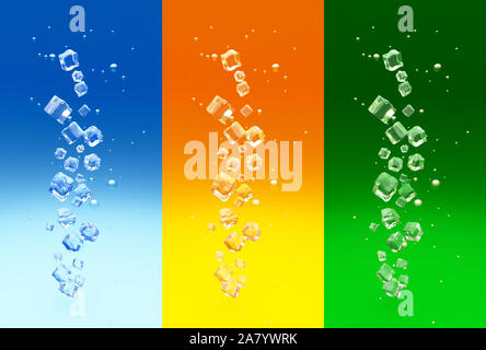 Bunte, Eis, Abstraktion, Kulisse. 3D Rendering 3 Abbildung d. Stockfoto
