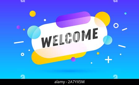 Willkommen, Sprechblase. Banner, Poster, Sprechblase Stock Vektor