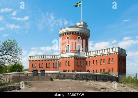 Kastellholmen Stockholm, Ansicht des Kastellet-Zitadellengebäudes (1848) auf der Insel Kastelholmen, Stockholm, Schweden. Stockfoto