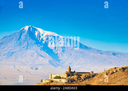 Kloster Chor Virap vor Berg Ararat, Ararat-Provinz, Armenien Stockfoto