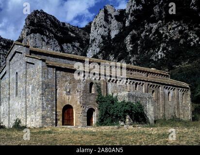 MONASTERIO DE STA MARIA - IGLESIA. Lage: MONASTERIO SANTA MARIA. OBARRA. HUESCA. Spanien. Stockfoto