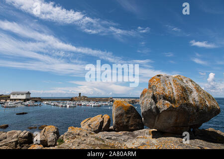 Der Hafen von Trévignon, Finistère, Bretagne, Frankreich Stockfoto