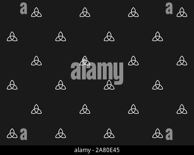 Keltischer Knoten triquetra nahtlose Muster. Elegante antike Ornamente auf schwarzen Hintergrund. Print Design für Textil, Verpackung, Banner. Einfach. Vektor Stock Vektor