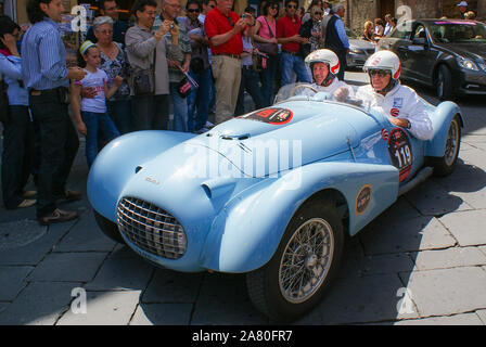 Mille Miglia 2009 - Ankunft in Siena, historische Straße Rennen Stockfoto