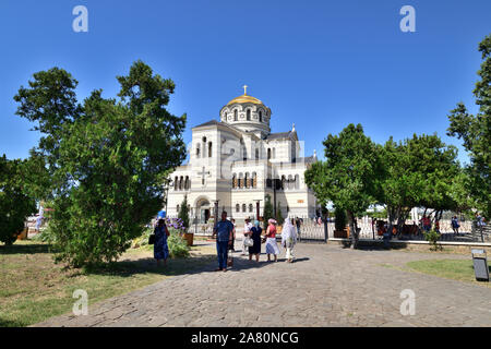 Sewastopol, Krim - 3. Juli. 2019. Vladimir Kathedrale in Chersonesos orthodoxe Kirche Stockfoto