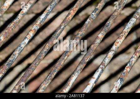alte rostige Metallgitter, Metallstruktur Stockfoto