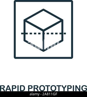 Rapid Prototyping Symbol Umrisse Stil. Dünne Linie kreative Rapid Prototyping Symbol für Logo, Grafik Design und mehr Stock Vektor