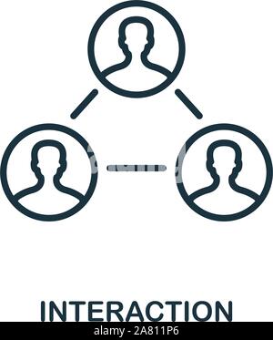 Interaktion Symbol Umrisse Stil. Dünne Linie kreative Interaktion Symbol für Logo, Grafik Design und mehr Stock Vektor