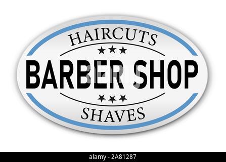 Barbershop einfache minimalistische Logo auf weißem Hintergrund Stock Vektor