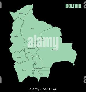 Bolivien Regionen Karte Stock Vektor