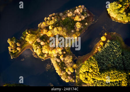 Insel Luftbild von oben, aus Knapps Loch Kilmacolm Stockfoto