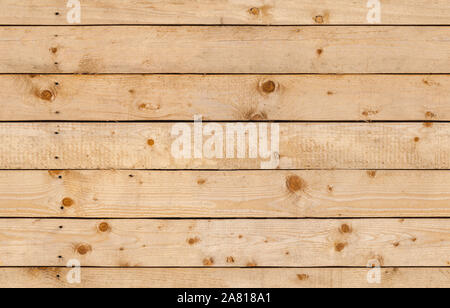 Ungefärbtes raue Holzwand aus Kiefernholz Boards, nahtlose Hintergrund Foto Textur Stockfoto