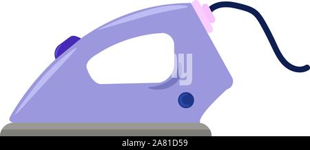 Lila Bügeleisen, Illustration, Vektor auf weißem Hintergrund. Stock Vektor