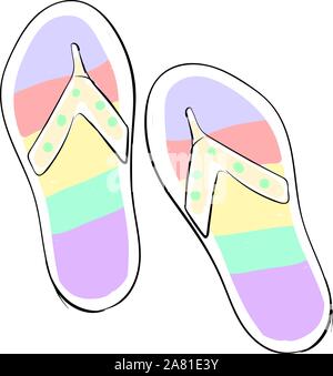 Hausschuhe, Illustration, Vektor auf weißem Hintergrund. Stock Vektor