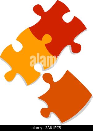Puzzleteile, Illustration, Vektor auf weißem Hintergrund. Stock Vektor