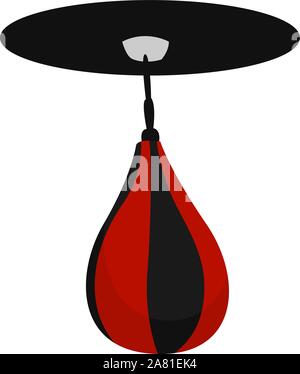 Rot Boxsack, Illustration, Vektor auf weißem Hintergrund. Stock Vektor