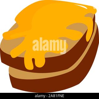 Brot mit Honig, Illustration, Vektor auf weißem Hintergrund. Stock Vektor