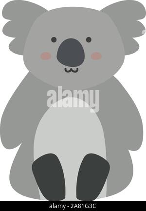 Koala, Illustration, Vektor auf weißem Hintergrund. Stock Vektor