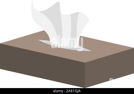 Tissue Box, Illustration, Vektor auf weißem Hintergrund. Stock Vektor