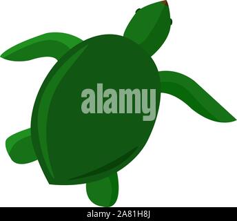 Grüne Schildkröte, Illustration, Vektor auf weißem Hintergrund. Stock Vektor