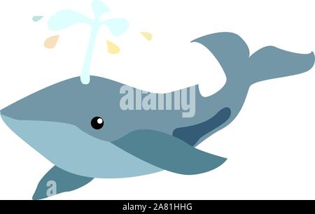 Cetacea, Illustration, Vektor auf weißem Hintergrund. Stock Vektor