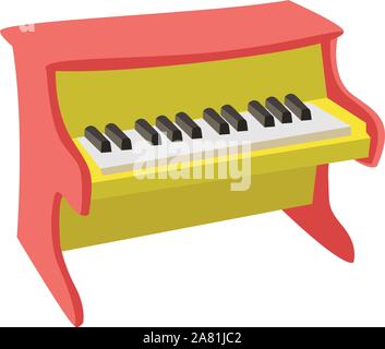 Baby piano Spielzeug, Illustration, Vektor auf weißem Hintergrund. Stock Vektor