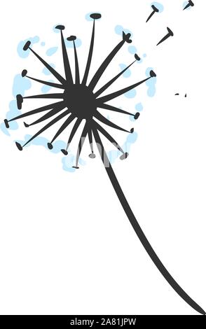 Löwenzahn Zeichnung, Illustration, Vektor auf weißem Hintergrund. Stock Vektor