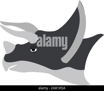 Dinosaurier Kopf, Illustration, Vektor auf weißem Hintergrund. Stock Vektor