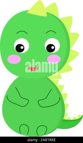 Niedliche Dinosaurier, Illustration, Vektor auf weißem Hintergrund. Stock Vektor