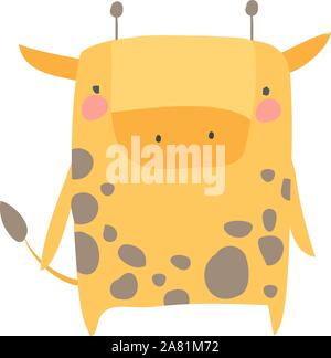 Kleine Giraffe, Illustration, Vektor auf weißem Hintergrund. Stock Vektor