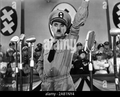 CHARLIE CHAPLIN als Adenoiden Hynkel Diktator von Tomania in Der große Diktator 1940 Regisseur/Autor Charles Chaplin Foto von William Wallace eine Produktionsfirma/Charles Chaplin Produktionen/United Artists Stockfoto