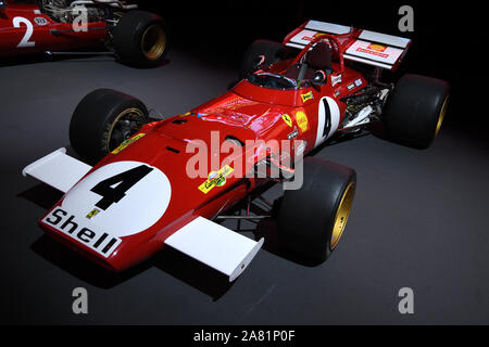 Mugello, 25. Oktober 2019: Historische F1 Ferrari 312B jahr 1970 auf dem Display während Finali Mondiali Ferrari 2019 in Mugello in Italien. Stockfoto