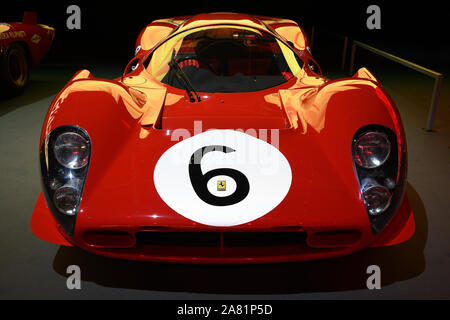 Mugello, 25. Oktober 2019: Historische Prototyp Ferrari 330 P4 1967 auf dem Display während Finali Mondiali Ferrari 2019 in Mugello Circuit. Stockfoto