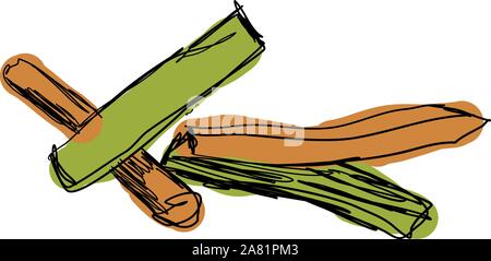 Veggie Sticks, Illustration, Vektor auf weißem Hintergrund. Stock Vektor