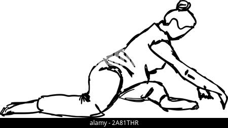 Rotwild yoga Pose, Illustration, Vektor auf weißem Hintergrund. Stock Vektor