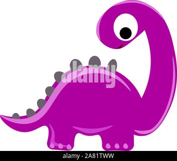 Lila Dinosaurier, Illustration, Vektor auf weißem Hintergrund. Stock Vektor