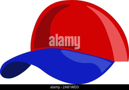 Rote Kappe, Illustration, Vektor auf weißem Hintergrund. Stock Vektor