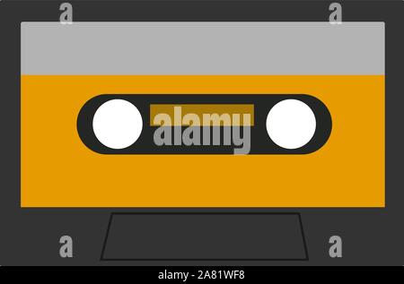 Kassette, Illustration, Vektor auf weißem Hintergrund. Stock Vektor