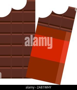 Dunkle Schokolade, Illustration, Vektor auf weißem Hintergrund. Stock Vektor