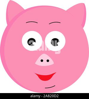 Schweine Kopf, Illustration, Vektor auf weißem Hintergrund. Stock Vektor