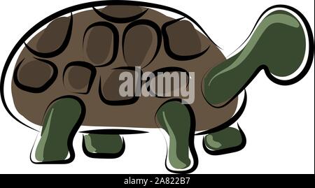 Turtle, Illustration, Vektor auf weißem Hintergrund. Stock Vektor