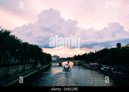 La seine von Pont Marie, Paris, Frankreich Stockfoto