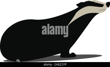 Dachs, Illustration, Vektor auf weißem Hintergrund. Stock Vektor