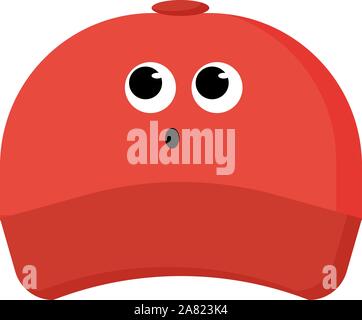 Rote Kappe, Illustration, Vektor auf weißem Hintergrund. Stock Vektor