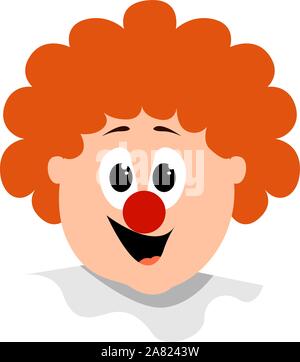 Clown Perücke, Illustration, Vektor auf weißem Hintergrund. Stock Vektor