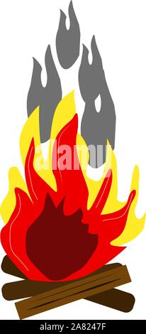 Lagerfeuer, Illustration, Vektor auf weißem Hintergrund. Stock Vektor