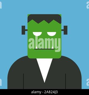 Frankenstein, Illustration, Vektor auf weißem Hintergrund. Stock Vektor