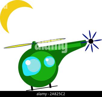 Hubschrauber fliegen, Illustration, Vektor auf weißem Hintergrund. Stock Vektor
