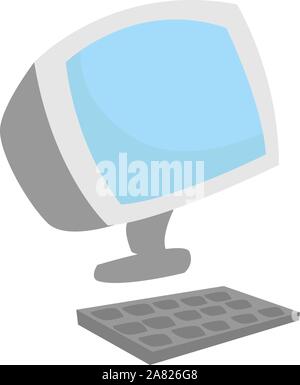 Alte Computer, Illustration, Vektor auf weißem Hintergrund. Stock Vektor